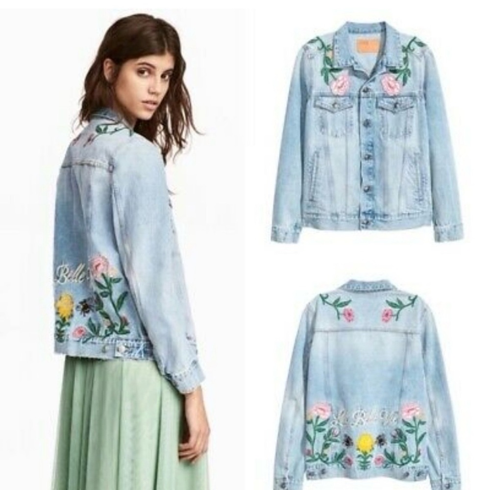 Embroidered Light Blue Denim Jacket